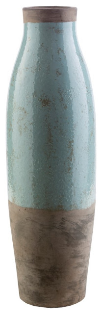 Leclair Floor Vase by Surya, Sage/Dark Brown