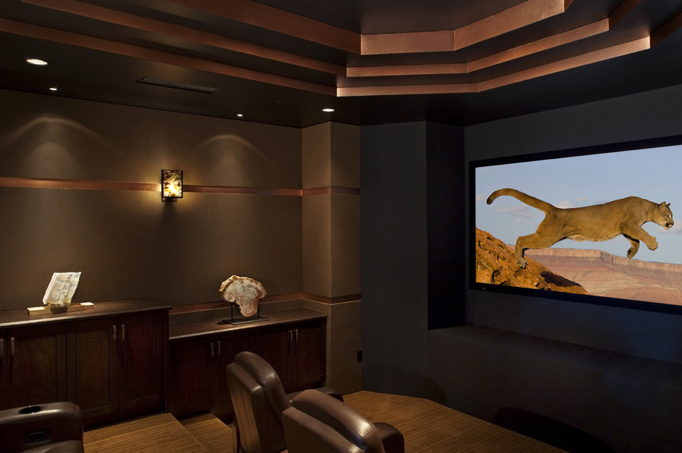 This is an example of a traditional home theatre in Phoenix.