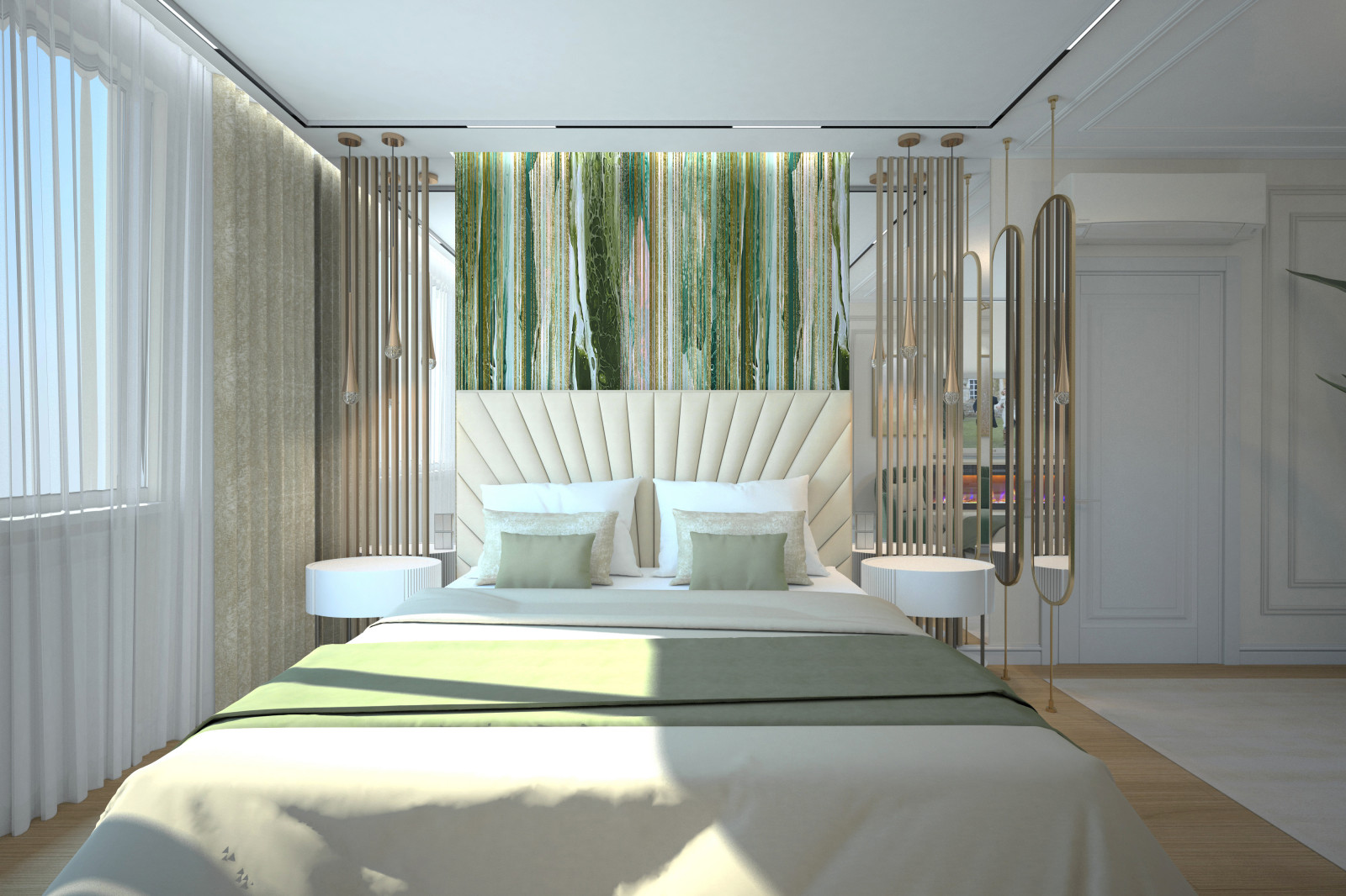 Спальня. Квартира в многоэтажном доме 160м2. 2 Варианта.