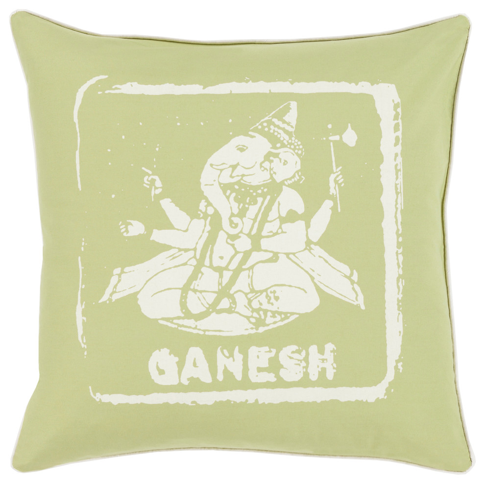 Mike Farrell Ganesh Pillow with Down Insert, 22"x22"x5"