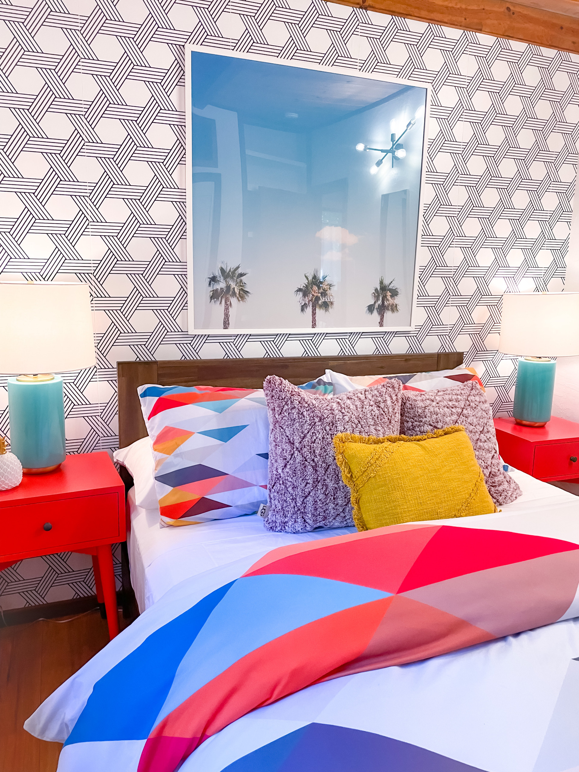 Air BnB Geometric Paradise Guest Bedroom