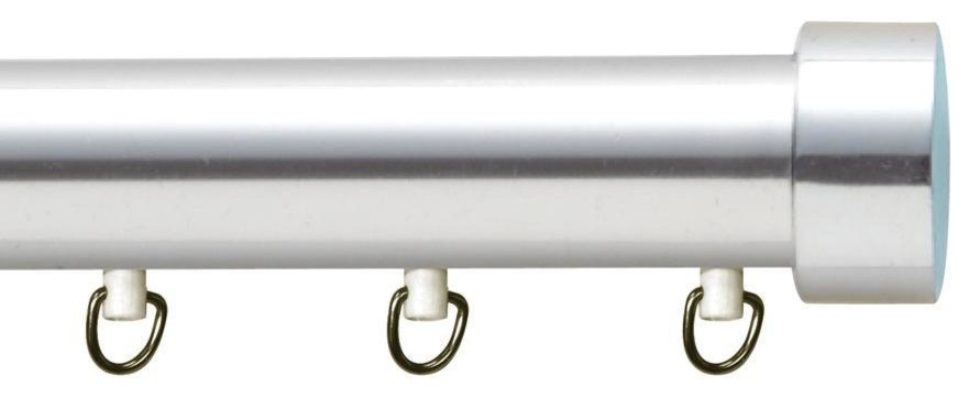 1" Polished Aluminum Zip Drapery Traverse Rod, 78", 1 Wand