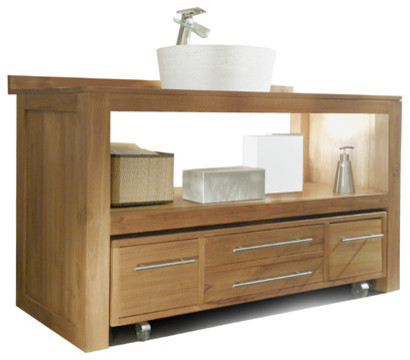 Meuble Salle de bain en bois de teck brut 120 Layang