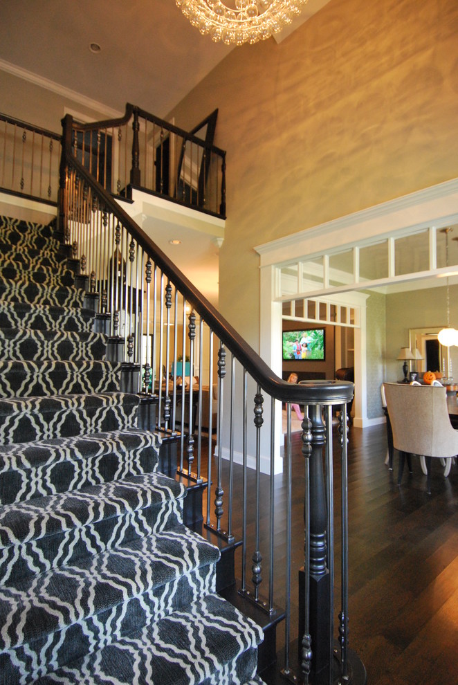Staircase - transitional staircase idea in Indianapolis