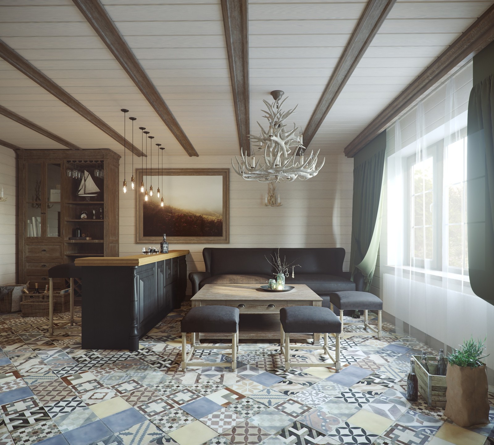 Проект комнаты отдыха в бане с мангальной