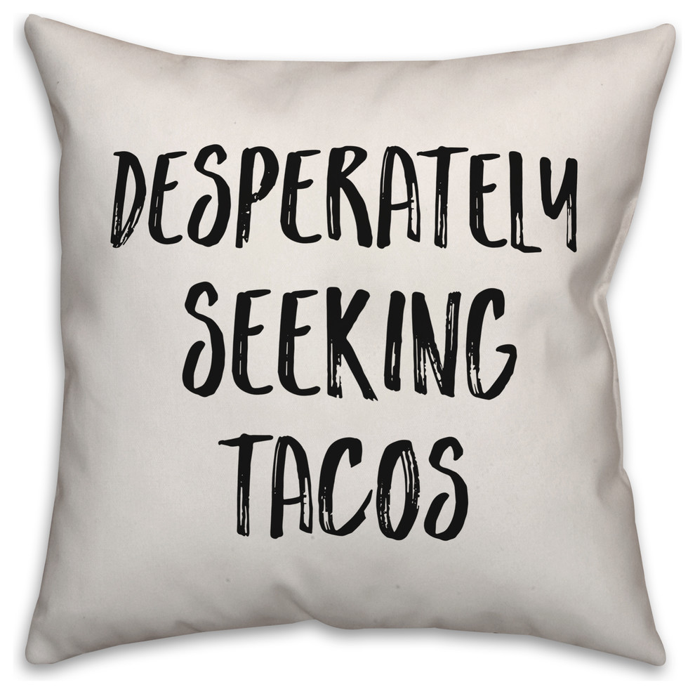 Desperately Seeking Tacos, Throw Pillow, 20"x20"