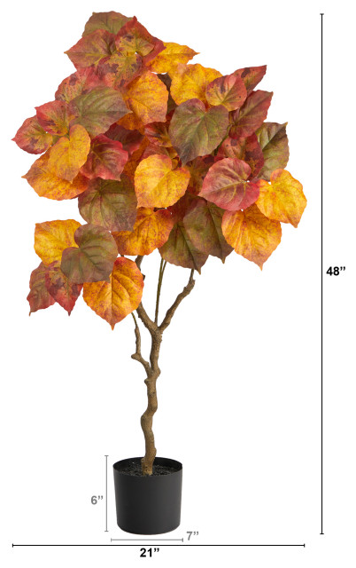 4' Autumn Umbrella Ficus Fall Artificial Tree - Modern - Artificial ...