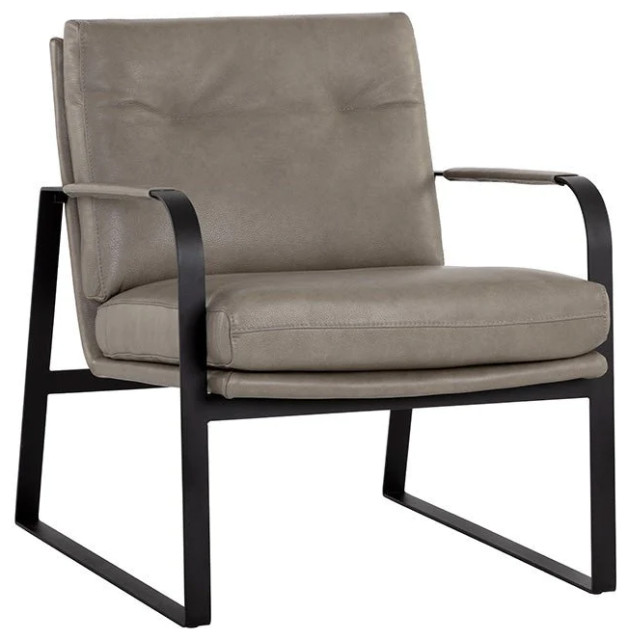 Villette Lounge Chair Missouri Stone Leather Contemporary Indoor