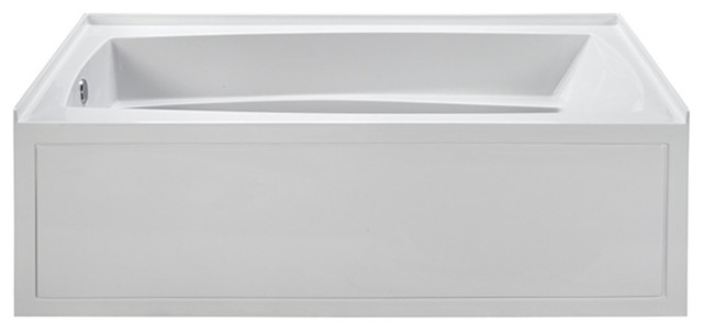 Integral Skirted Left-Hand Drain Soaking Bath White 72.25x36.25x21