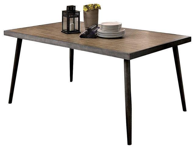 Benzara BM123475 Vilhelm I Modern Gray Metal Dining Table