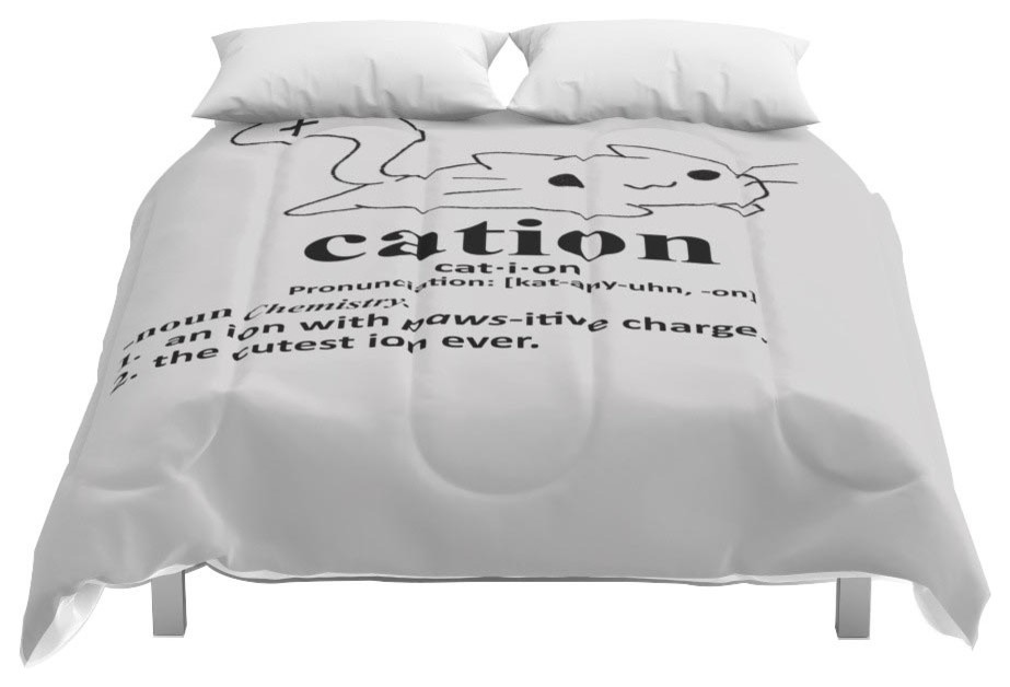 Society6 Cation Stay Pawsitive Comforter Contemporary