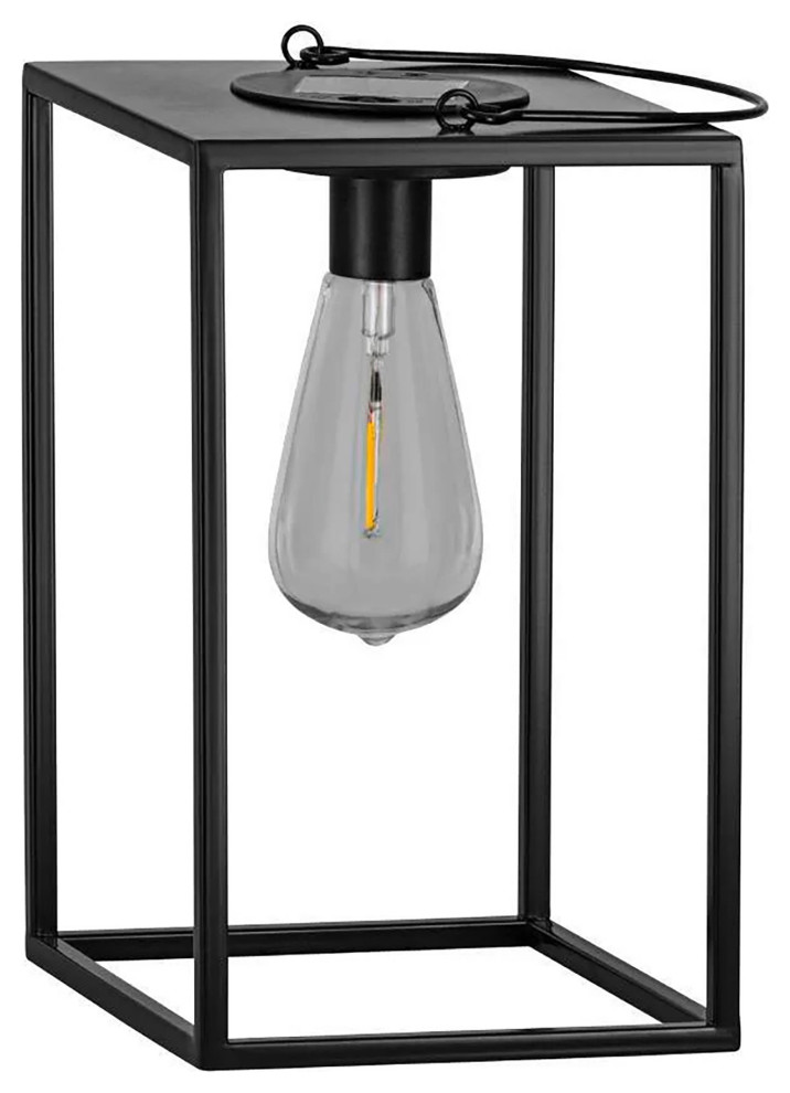 Solar 2Light Outdoor Hanging Light, Black Finish Transitional