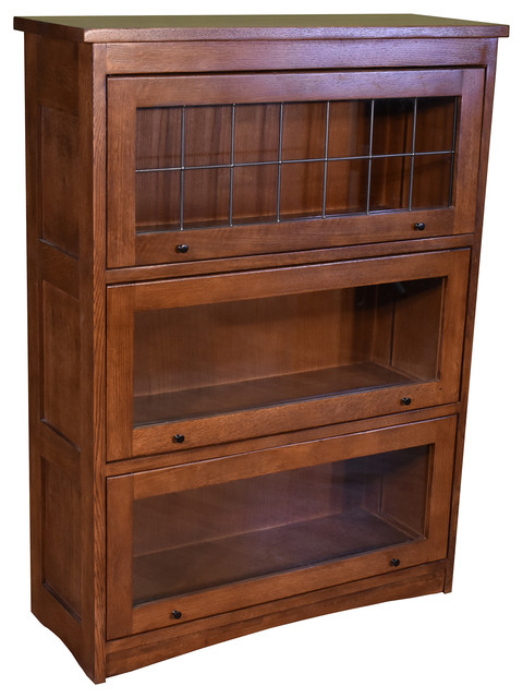 Mission Craftsman Quarter Sawn Oak Leaded Glass Barrister Bookcase Mission Craftsman Quarter Sawn Oak Leaded Glass Barrister Bookcase
