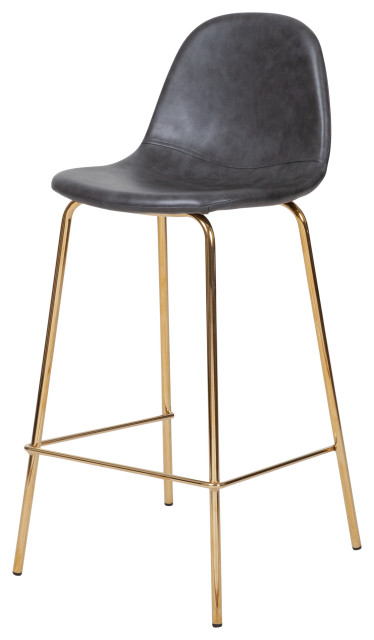 Smart Counter Stool Distressed Gray, Gold Leather Counter Stools