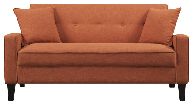 Portfolio Ellie Orange Linen Sofa
