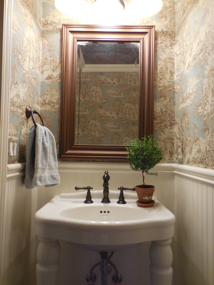 Inspiration for a country powder room in Portland.