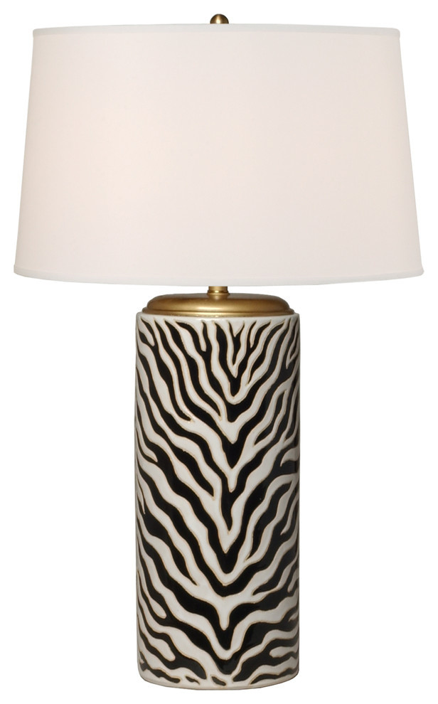 Zebra Print Lamp Transitional Table, Zebra Table Lamp