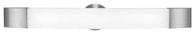 Aspen Dimmable LED Vanity - Brushed Steel Finish With Opal Glass Shade