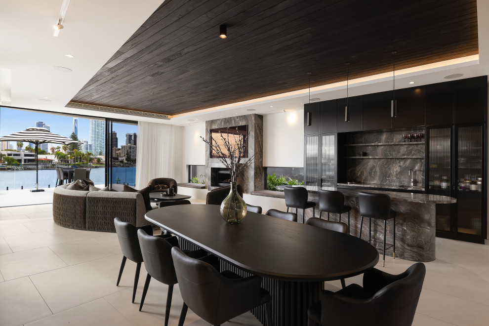 This is an example of a contemporary dining room in Gold Coast - Tweed.