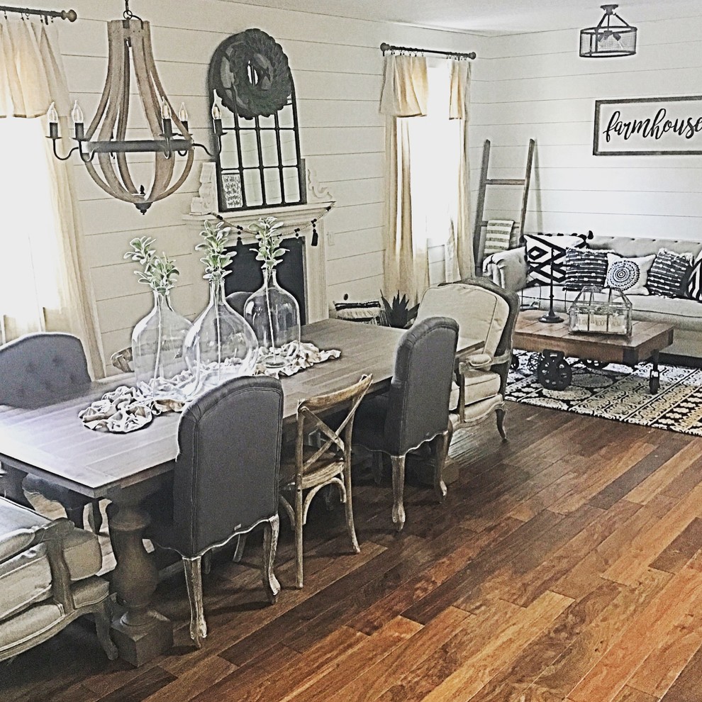 Modern Farmhouse - Modern Farmhouse Dining Room with Formal Living Space

Bohemian elements with shiplap walls