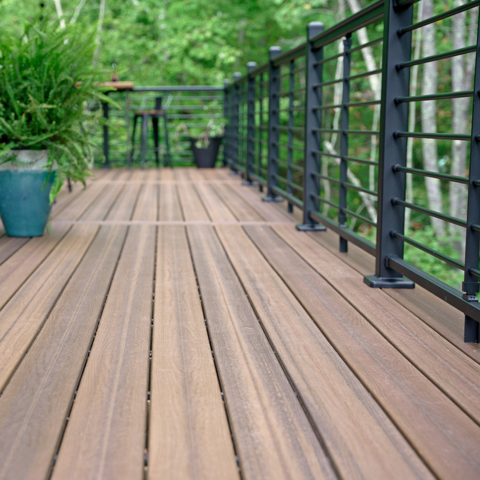 Modern Backyard Deck in the Woods - Traditional - Deck - Other - by ...