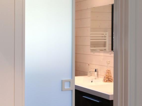 Porte coulissante verre Slim - Contemporain - Salle de Bain - Brest
