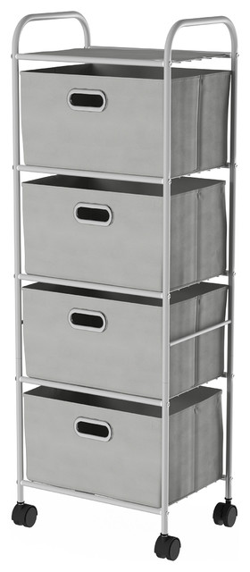 Lavish Home 4 Drawer Rolling Storage Cart On Wheels Contemporary