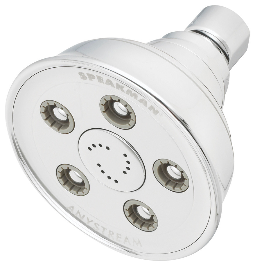 Caspian Collection Anystream Low Flow Shower Head, Polished Chrome