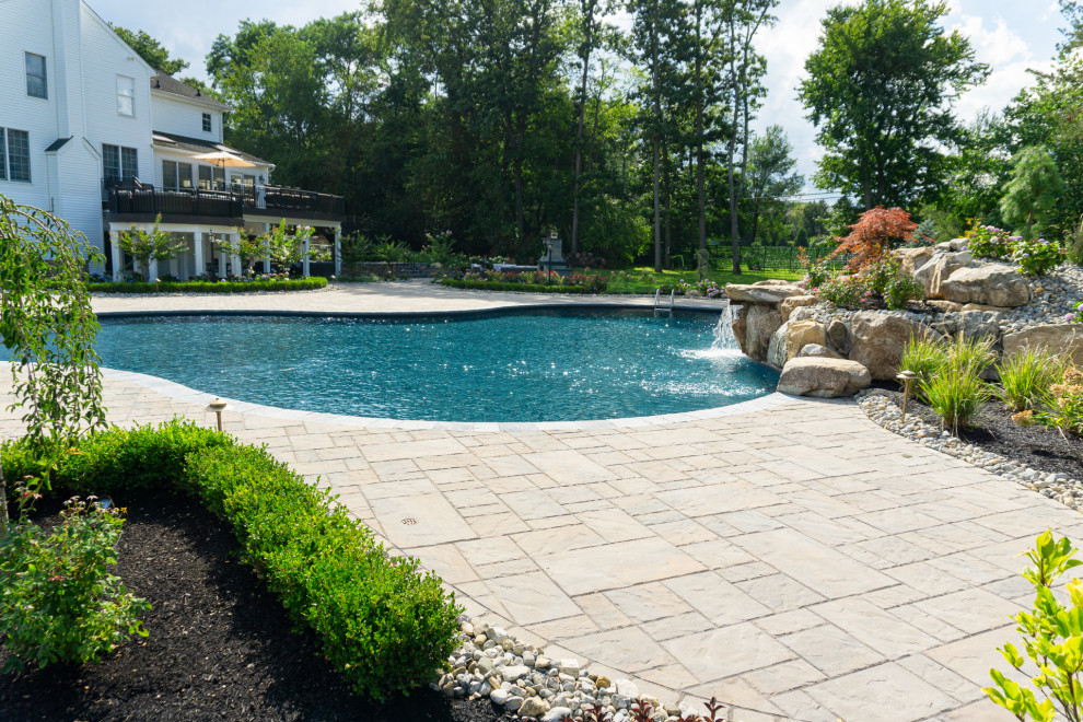 Manalapan, NJ: Pool, Pool Paver Patio, Fireplace, Deck