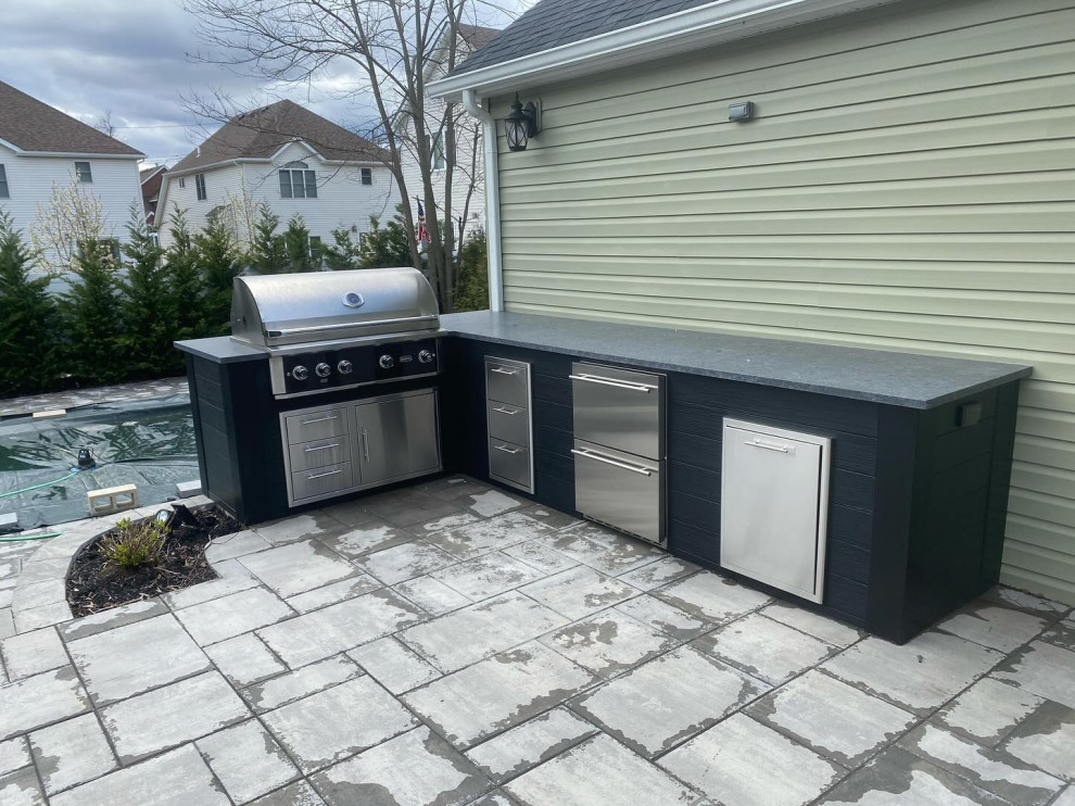 L Shaped Outdoor Kitchen