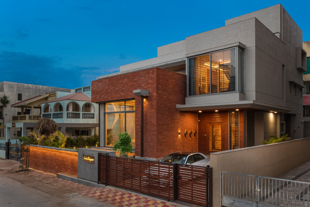 This is an example of a contemporary exterior in Ahmedabad.