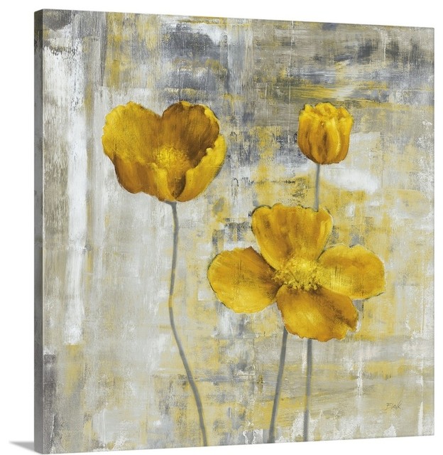 Yellow Flowers Ii Wrapped Canvas Art Print Contemporary Prints And Posters By Great Big Canvas