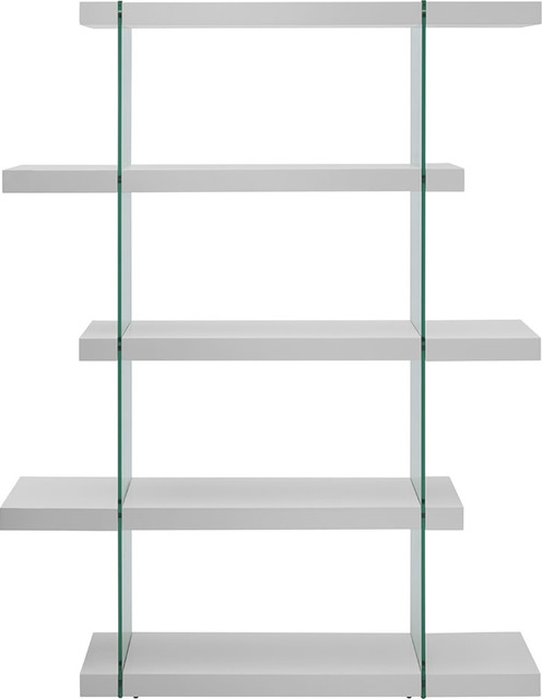 Casabianca Home Il Vetro High Gloss White Lacquer Bookcase Casabianca Home Il Vetro High Gloss White Lacquer Bookcase