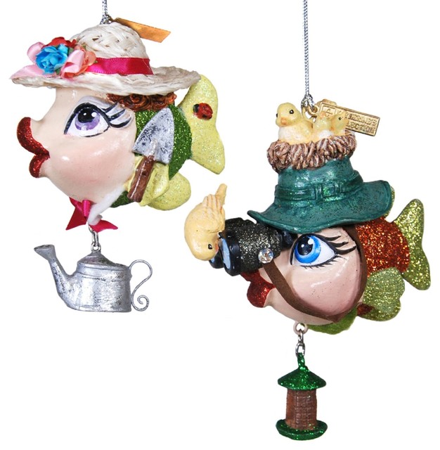birdwatching and garden fish holiday ornaments set of 2 katherines collection - Fish Christmas Ornaments birdwatching and garden fish holiday ornaments set of 2 katherines collection - Fish Christmas Ornaments