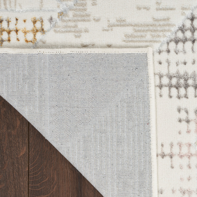 Multicolor Ivory Area Rug Nourison Home 5'x7' Glam Ivory Multicolor Area Rug, 5'3