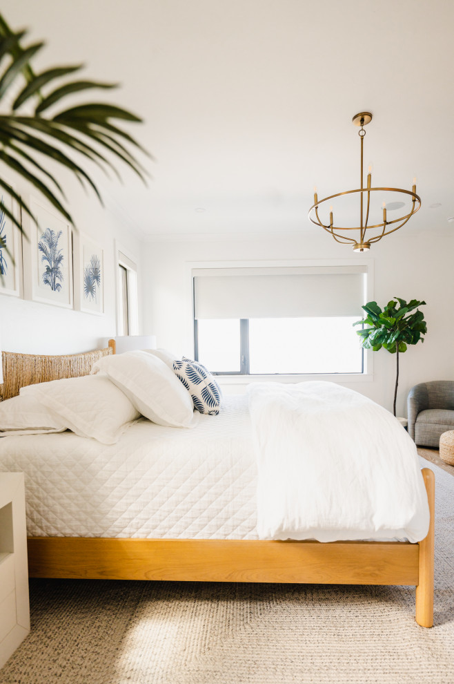 Design ideas for a beach style bedroom in Miami.