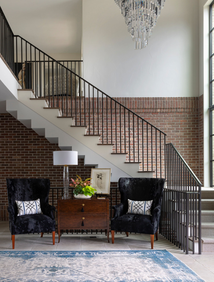 Transitional staircase photo in Denver