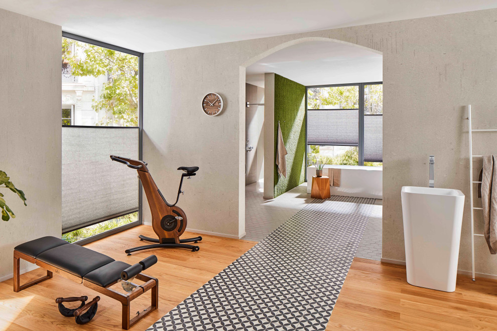 Design ideas for a classic multi-use home gym in Other.