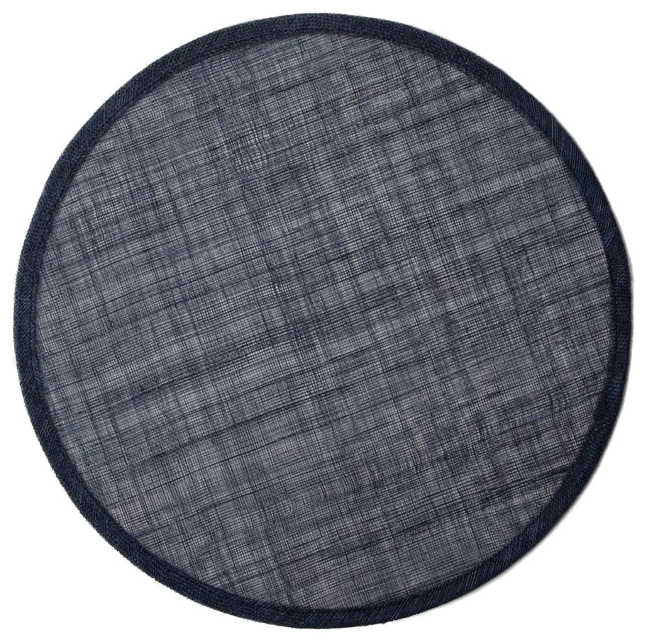 June Dark Navy Abaca Round Placemats, Set of 4 Contemporary Placemats by Hudson & Vine Houzz