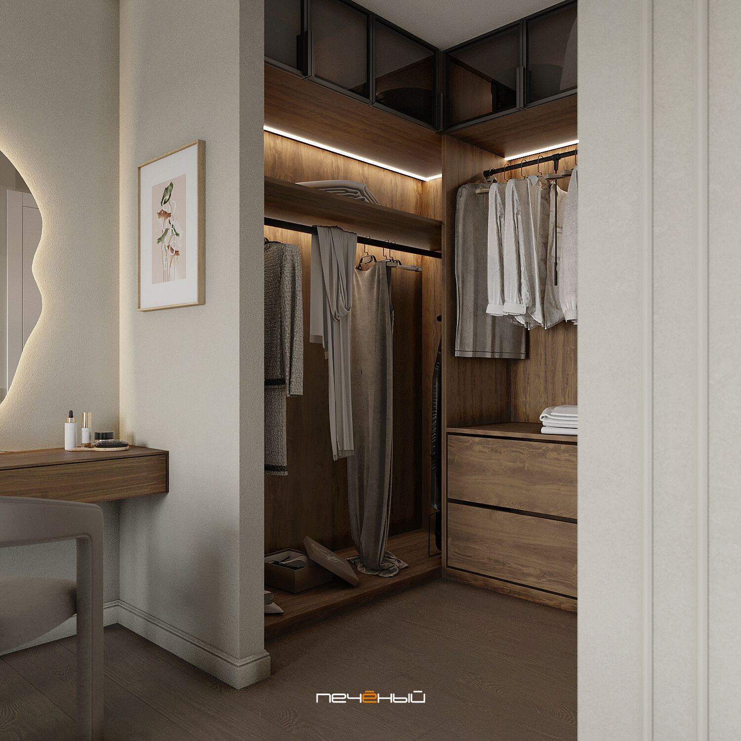 2025 Дизайн 4-комн. квартиры 112 м² в современном стиле, Москва, ЖК Барклая  6