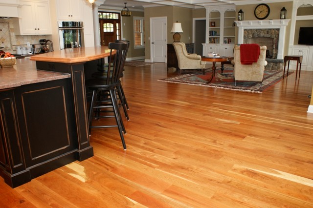 American Cherry Wood Floors Traditional Living Room Boston