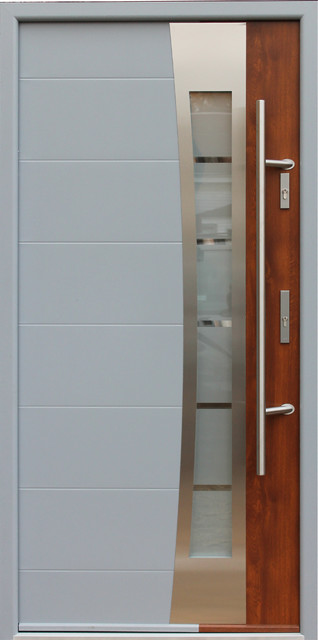 Stainless Steel Modern Entry Door Right Hand - Contemporary - Front Doors - by Ville Doors