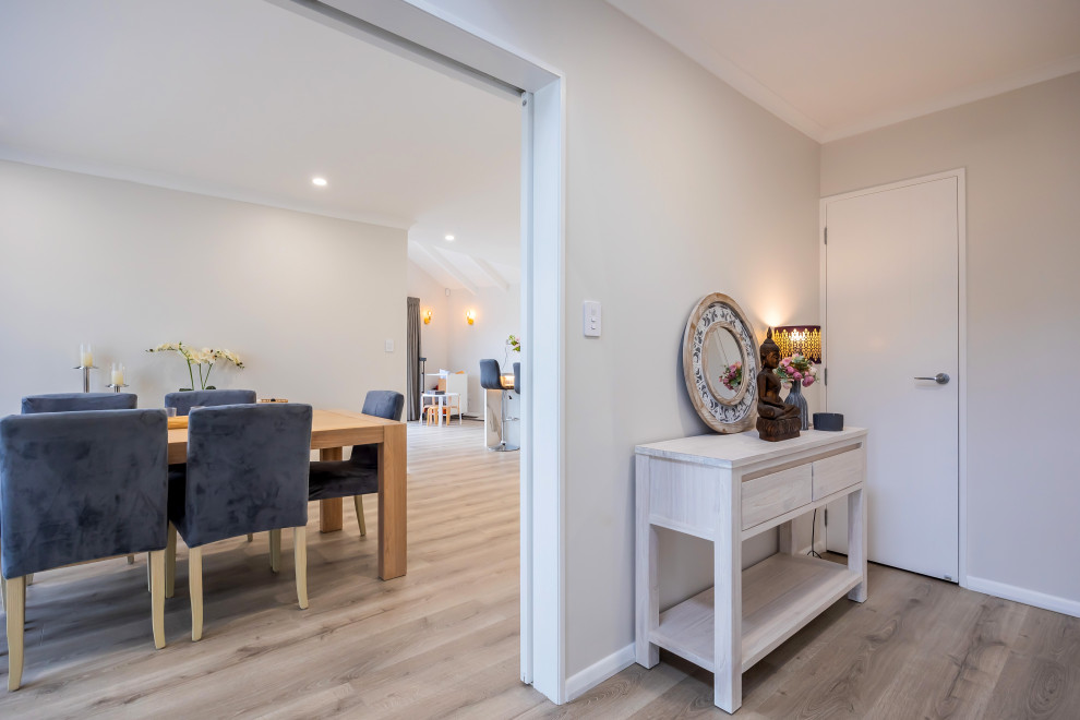 Entry way to open plan Dining / Kitchen / Living - Modern - Dining Room ...