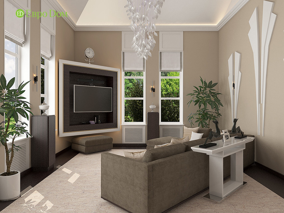 Дизайн интерьера коттеджа 490 кв. м в современном стиле