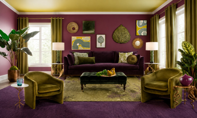 Living Room in Lush Colors contemporary-living-room