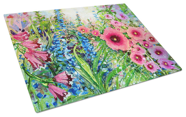Easter Garden Springtime Flowers Glass Cutting Board, Large Pjc1107Lcb ...