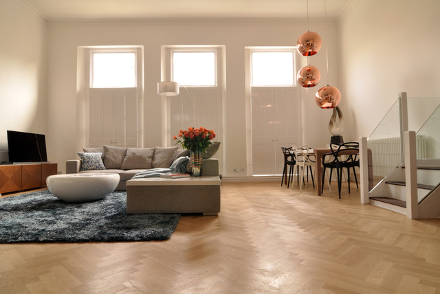 Open plan living space contemporary-vardagsrum