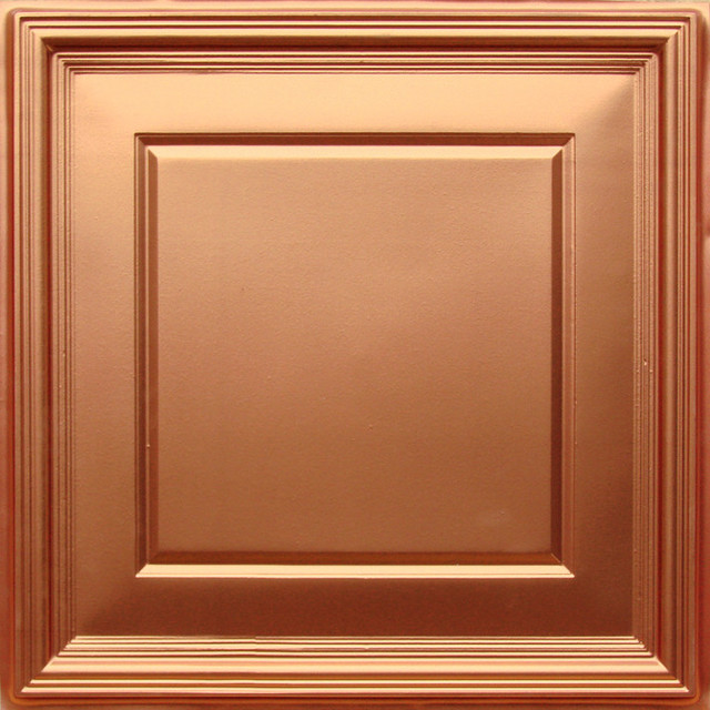24 X24 D224 Pvc Faux Tin Drop In Ceiling Tiles Set Of 6 Copper