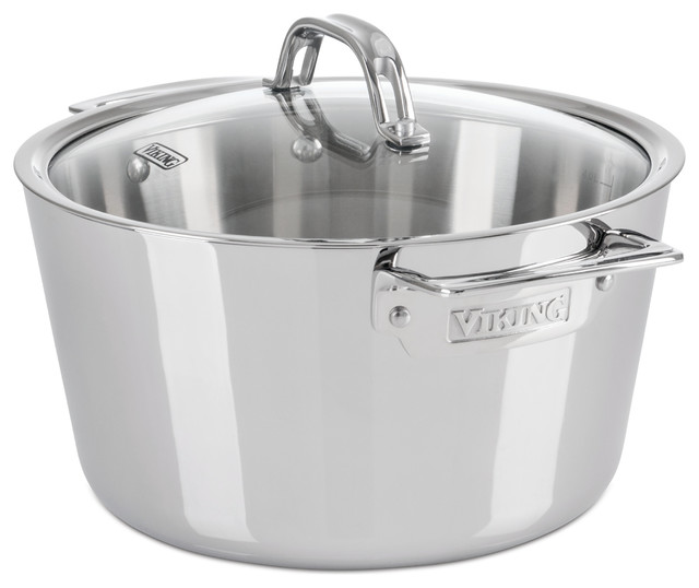 Viking Contemporary 3Ply, 5.2Quart Dutch Oven with Lid, Mirror Finish