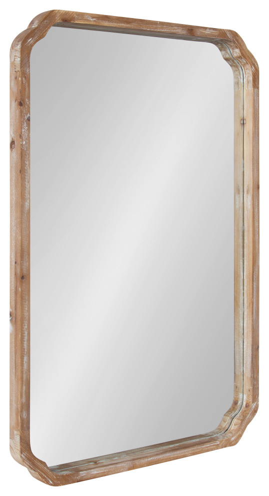 Marston Wood Framed Wall Mirror, Rustic Brown 24x36